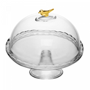 Prato com Pé e Tampa Golden Bird 19cm x 19cm x 19cm Cristal Wolff