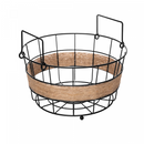 Fruteira com Detalhes em Barbante 22cm x 12cm Preto Metal - Wolff