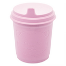 Copo com Tampa Baby Bear 400ml Rosa PP e Bambu - Lyor
