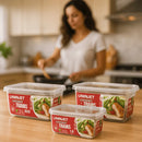 Pote Container de Plástico Multiuso Uninjet - Transparente - Marmita com Trava