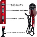 Secador de cabelo profissional 1900 Watts 110V - Tomate